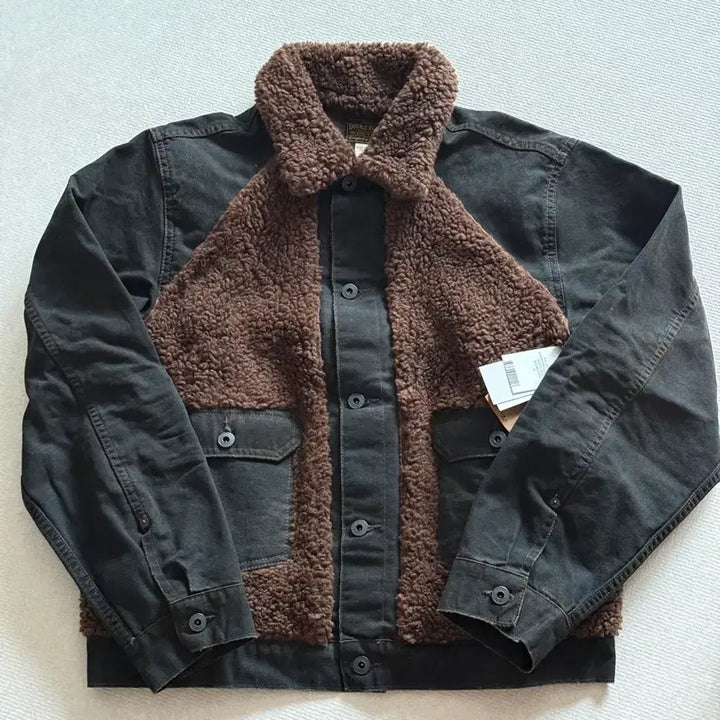 [BUNJANG] RRL Fleece Grizzly Panel Canvas Jacket / [M] RRL 플리스 그리즐리 패널 캔버스 재킷