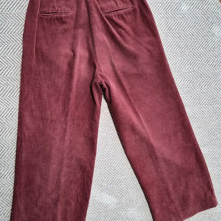 [BUNJANG] Corduroy Wide Banding Pants - Wine Color / 코듀로이 와이드 밴딩 팬츠 와인색