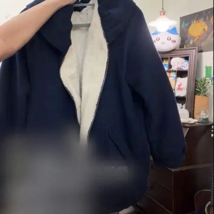 [BUNJANG] Komorebi Vintage Round Collar Fleece Jacket / 코모레비 빈티지 둥근 카라 양털 뽀글이