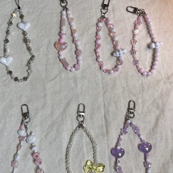 [BUNJANG] Handmade Beaded Keychain Phone Strap / 수제 비즈 키링 핸드폰 스트랩