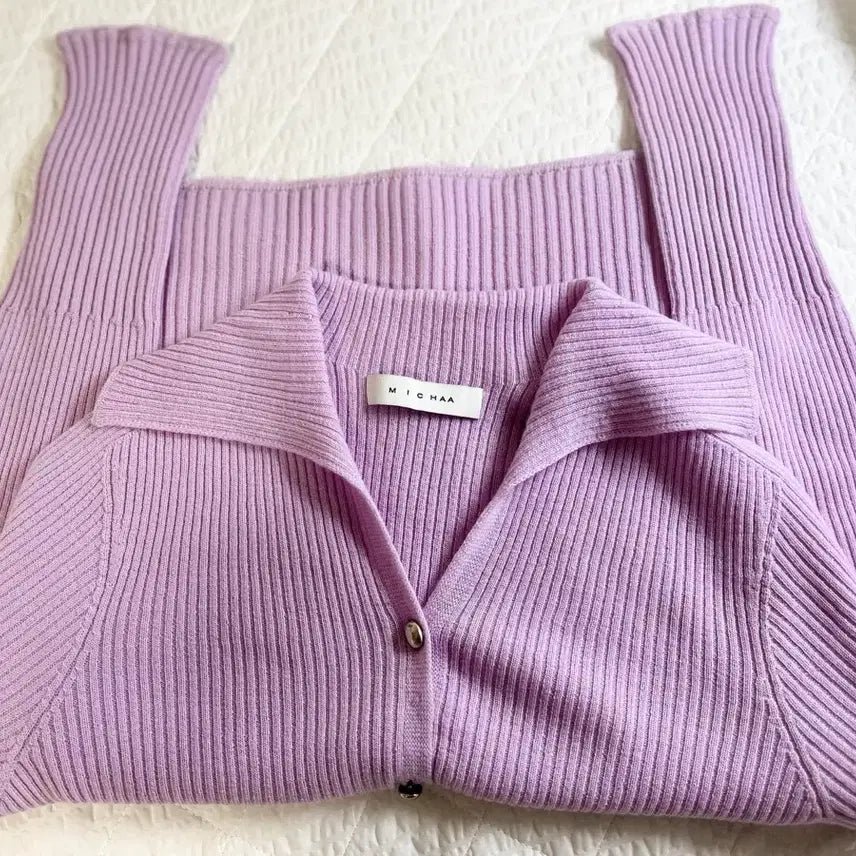 [BUNJANG] MICHAA V-Neck Knit Sweater / 미샤 여성 브이넥 카라 니트 핑크 55