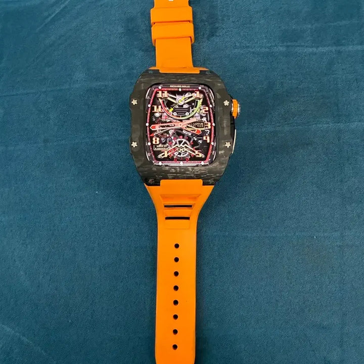 [BUNJANG] Carbon Korea Watch Cover + Straps Set / 카본코리아 애차드밀 45mm 카본+티나늄 커버 스트랩 2줄(워치X)