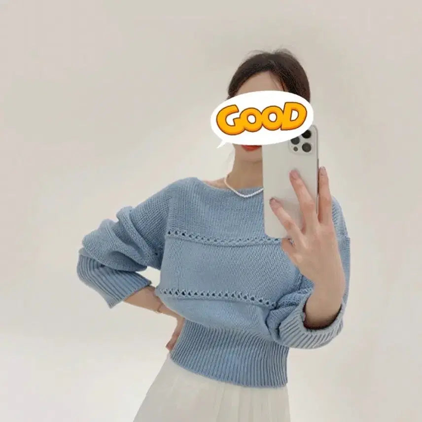 [BUNJANG] Mins Shop Lip-Neck Knit Top / (민스샵) 입술넥 니트