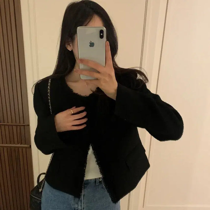 [BUNJANG] Aisle Black Tweed Jacket / Aisle 아일 블랙 트위드 자켓 트위드자켓