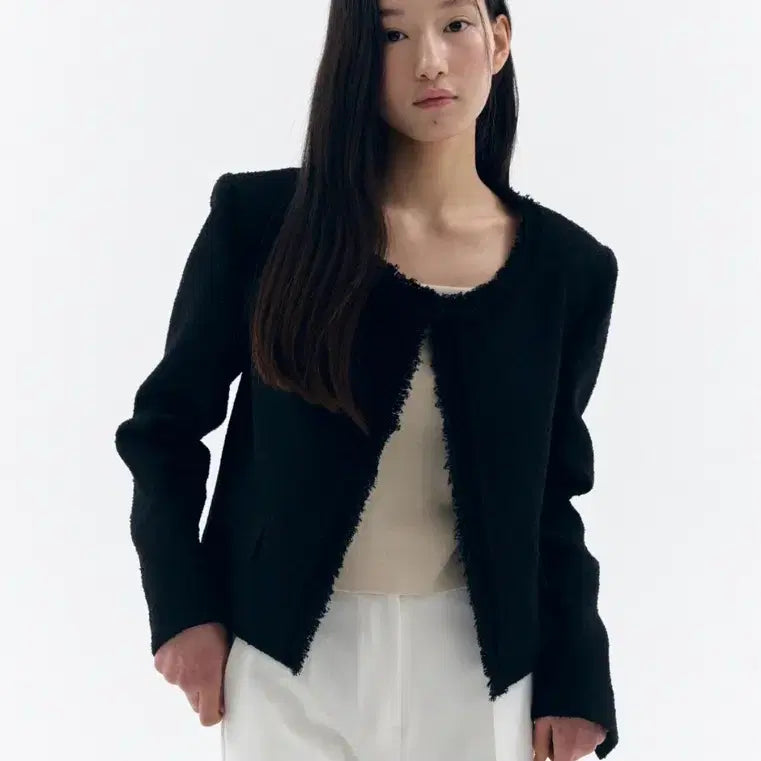 [BUNJANG] Aisle Black Tweed Jacket / Aisle 아일 블랙 트위드 자켓 트위드자켓