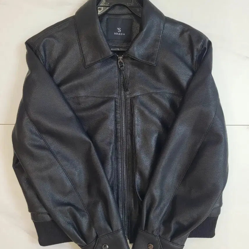 [BUNJANG] SOLEZIA Black Leather Jacket / SOLEZIA 블랙 가죽 자켓
