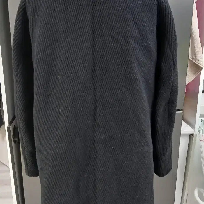 [BUNJANG] Hansum Second Floor Black Mohair Long Coat / 한섬 세켄플로어 블랙 모헤어 롱 코트