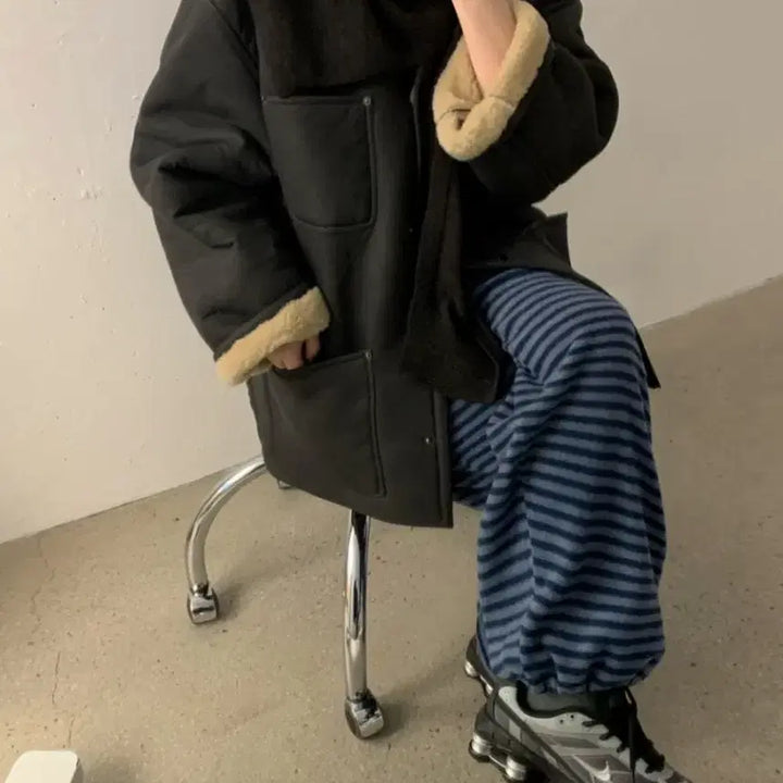 [BUNJANG] Basket Stripe Training Pants (Navy) / [새상품/세일] basket 바스켓 스트라이프 팬츠 (네이비)