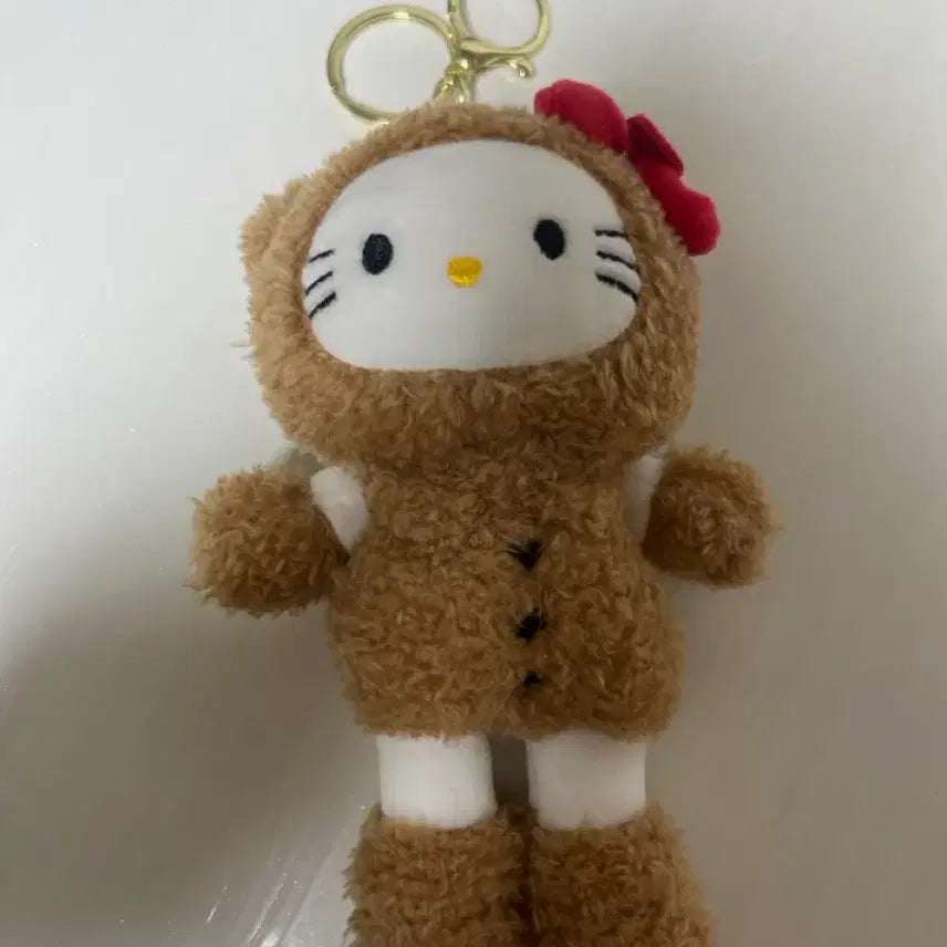 [BUNJANG] Hello Kitty Bear Doll Keyring Brown / 가격내림x, 새상품) 헬로키티 곰인형 키링 브라운
