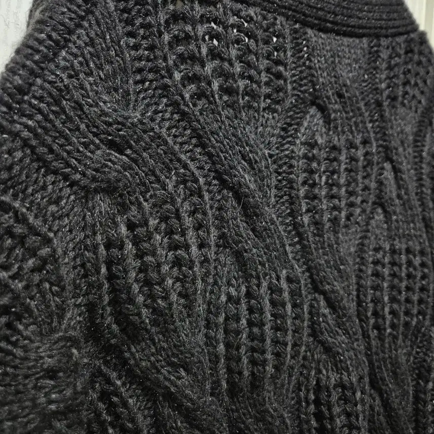 [BUNJANG] Vintage Black Cable Knit Cardigan / (세일)(새상품)빈티지 블랙 케이블 니트 가디건