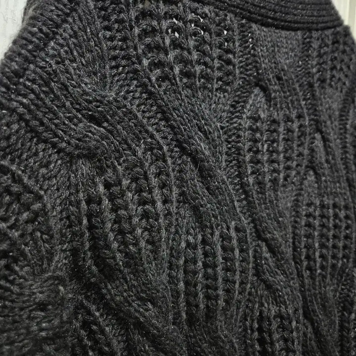 [BUNJANG] Vintage Black Cable Knit Cardigan / (세일)(새상품)빈티지 블랙 케이블 니트 가디건