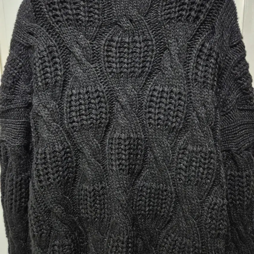 [BUNJANG] Vintage Black Cable Knit Cardigan / (세일)(새상품)빈티지 블랙 케이블 니트 가디건