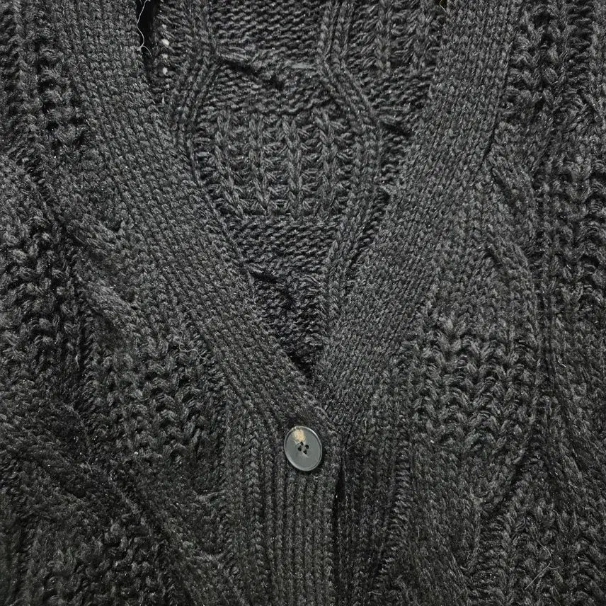 [BUNJANG] Vintage Black Cable Knit Cardigan / (세일)(새상품)빈티지 블랙 케이블 니트 가디건