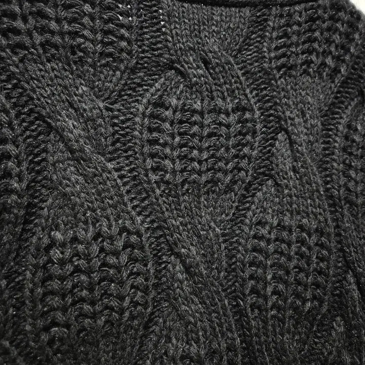 [BUNJANG] Vintage Black Cable Knit Cardigan / (세일)(새상품)빈티지 블랙 케이블 니트 가디건