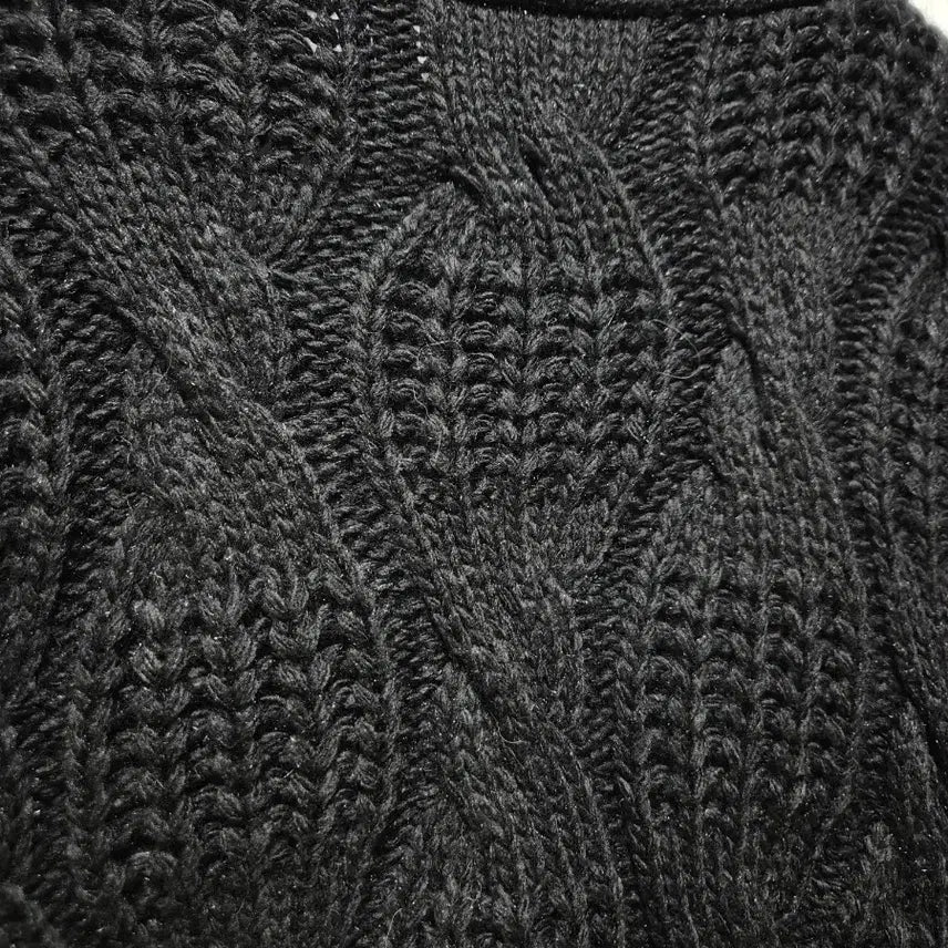[BUNJANG] Vintage Black Cable Knit Cardigan / (세일)(새상품)빈티지 블랙 케이블 니트 가디건