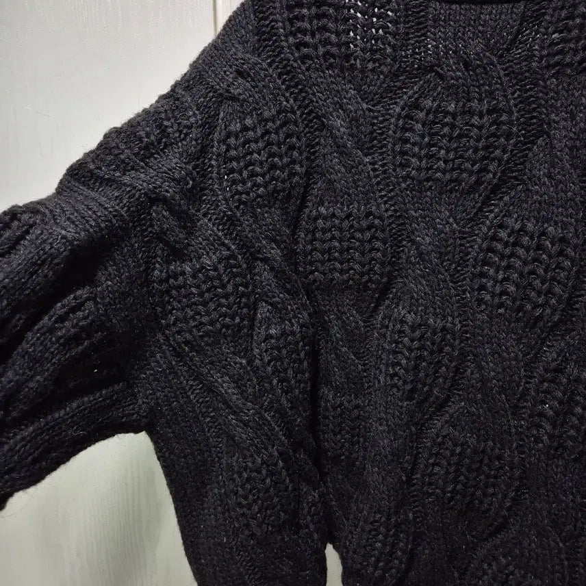 [BUNJANG] Vintage Black Cable Knit Cardigan / (세일)(새상품)빈티지 블랙 케이블 니트 가디건
