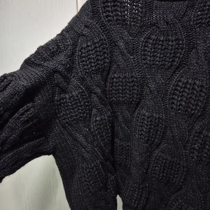 [BUNJANG] Vintage Black Cable Knit Cardigan / (세일)(새상품)빈티지 블랙 케이블 니트 가디건