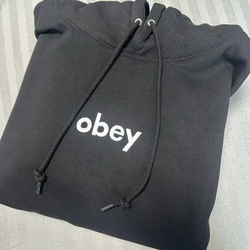 [BUNJANG] Obey Lowercase Hoodie Black / L ) 오베이 로워케이스 후드 블랙