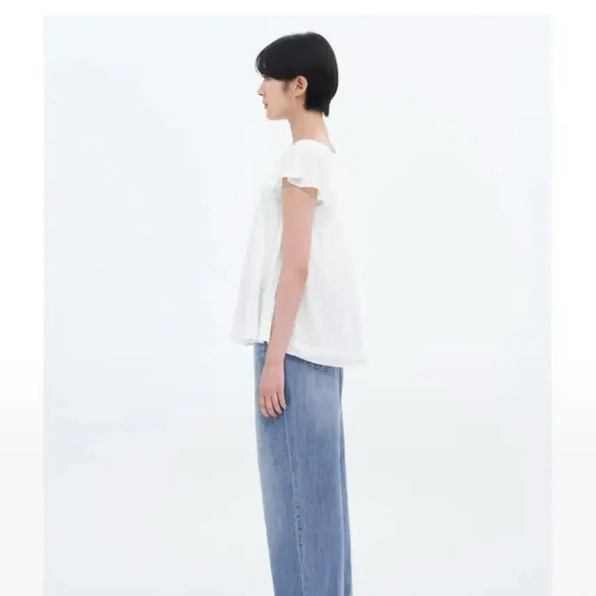 [BUNJANG] 8seconds Sheer Wing Blouse White / 에잇세컨즈 시어 날개 블라우스 화이트 새상품