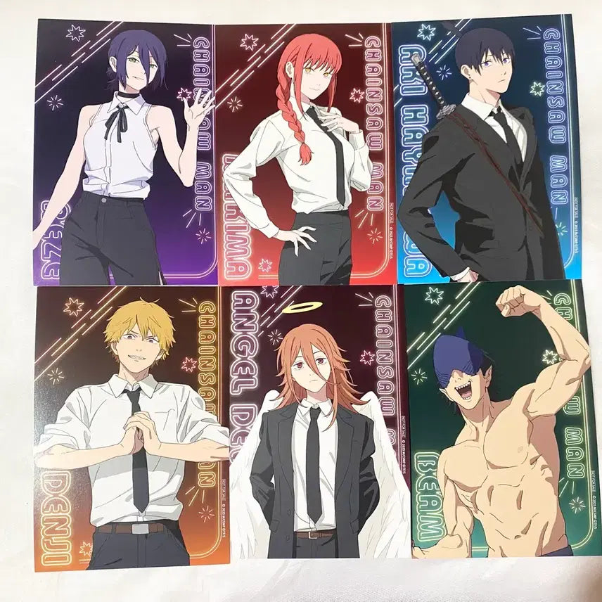 [BUNJANG] Chainsaw Man Animate Postcard Bundle Set (6) / 일괄) 체인소맨 애니메이트 특전 엽서 6종 레제 마키마 아키 덴지 천사빔