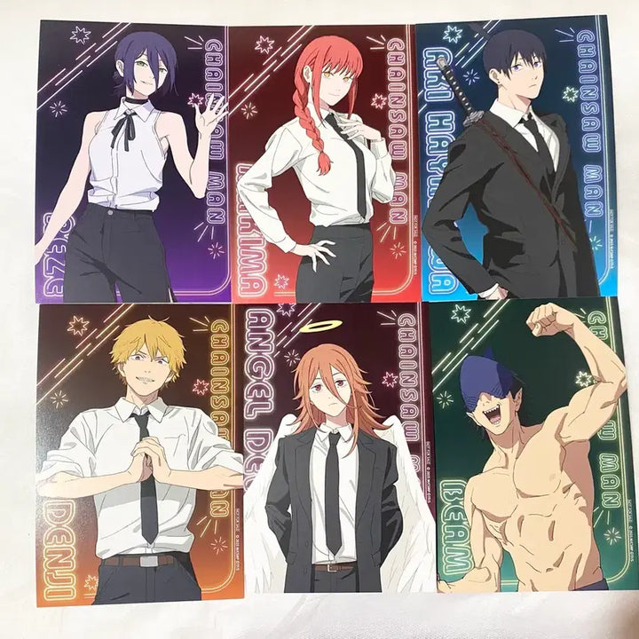 [BUNJANG] Chainsaw Man Animate Postcard Bundle Set (6) / 일괄) 체인소맨 애니메이트 특전 엽서 6종 레제 마키마 아키 덴지 천사빔