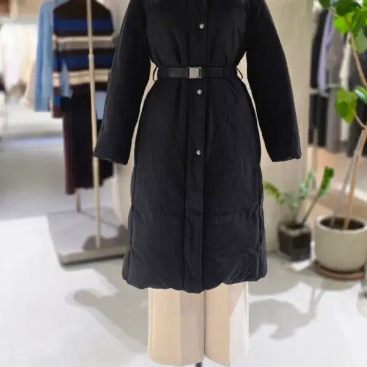 [BUNJANG] ZOOQ Fox Fur Belted Long Goose Down Jacket / 백화점신상) 주크 폭스퍼 벨티드 롱 구스다운 블랙 66사이즈