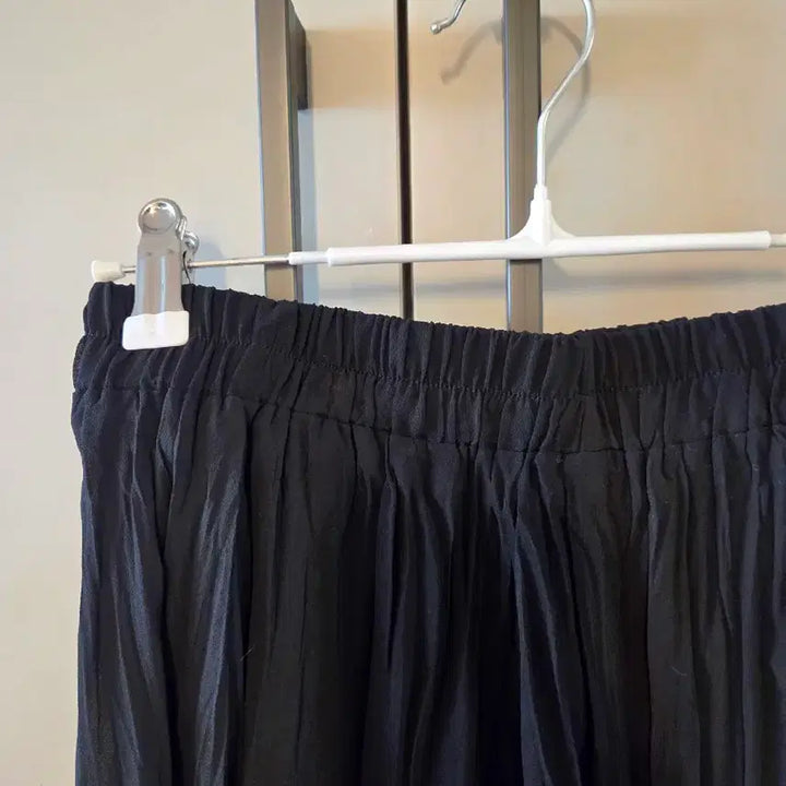[BUNJANG] Black Pleated Long Skirt / 플리츠 롱 스커트 검정 블랙 롱치마 밴딩 55사이즈 추천