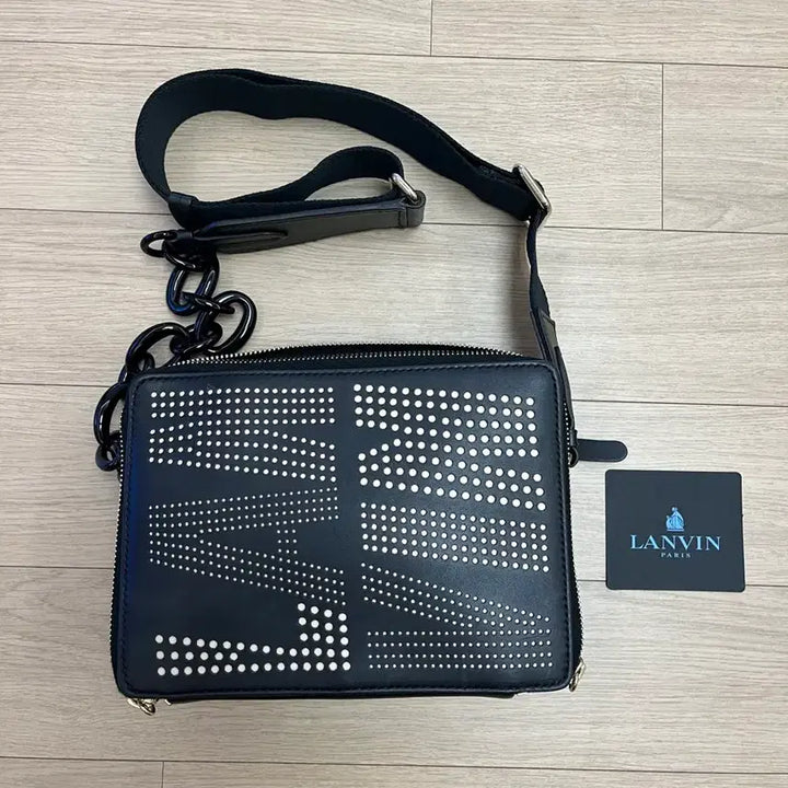 [BUNJANG] Lanvin Stud Logo Mini Crossbody Bag Black / 랑방 스터드 로고 미니 크로스백 블랙