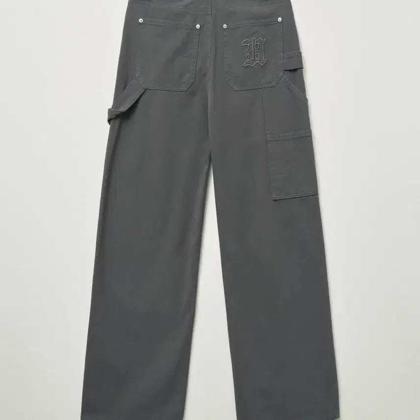 [BUNJANG] Helene Paris Bohemian Carpenter Wide Pants [Steel Gray] / 헬레네파리스 보헤미안 카펜터 와이드 팬츠 [스틸 그레이]