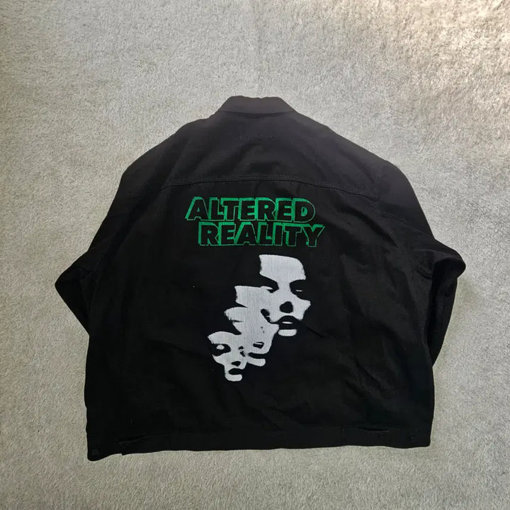 [BUNJANG] Raf Simons Altered Reality Leather Patch Denim Jacket Black L / 라프시몬스 22AW 얼터드 리얼리티 레더 패치 데님 자켓 블랙 L