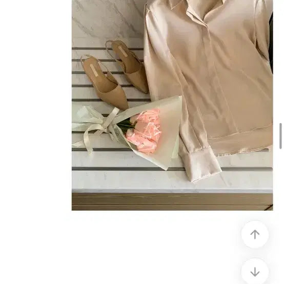 [BUNJANG] Attrangs Beige Chiffon Blouse / 아뜨랑스 베이지 블라우스