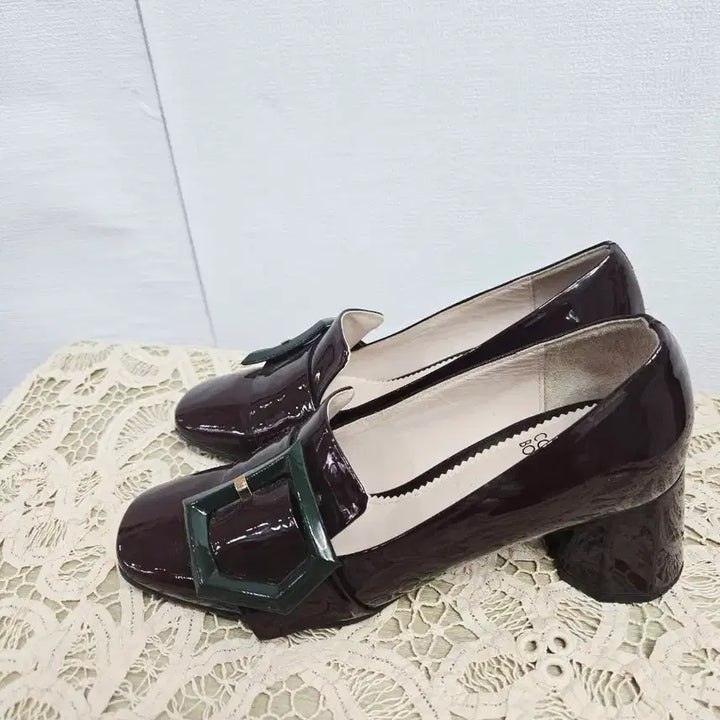 [BUNJANG] Suecomma Bonnie Buckle Loafer Brown Enamel / 슈콤마보니 버클 로퍼 브라운 에나멜