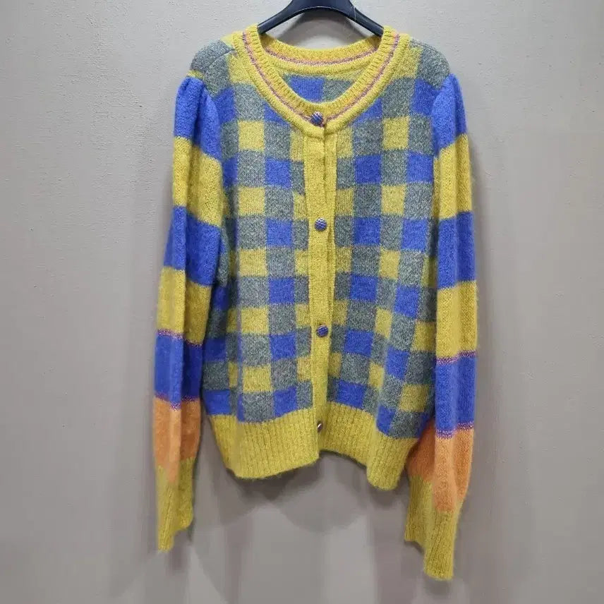 [BUNJANG] Osecckon Knit Cardigan Yellow Blue / 오즈세컨(거의새것)