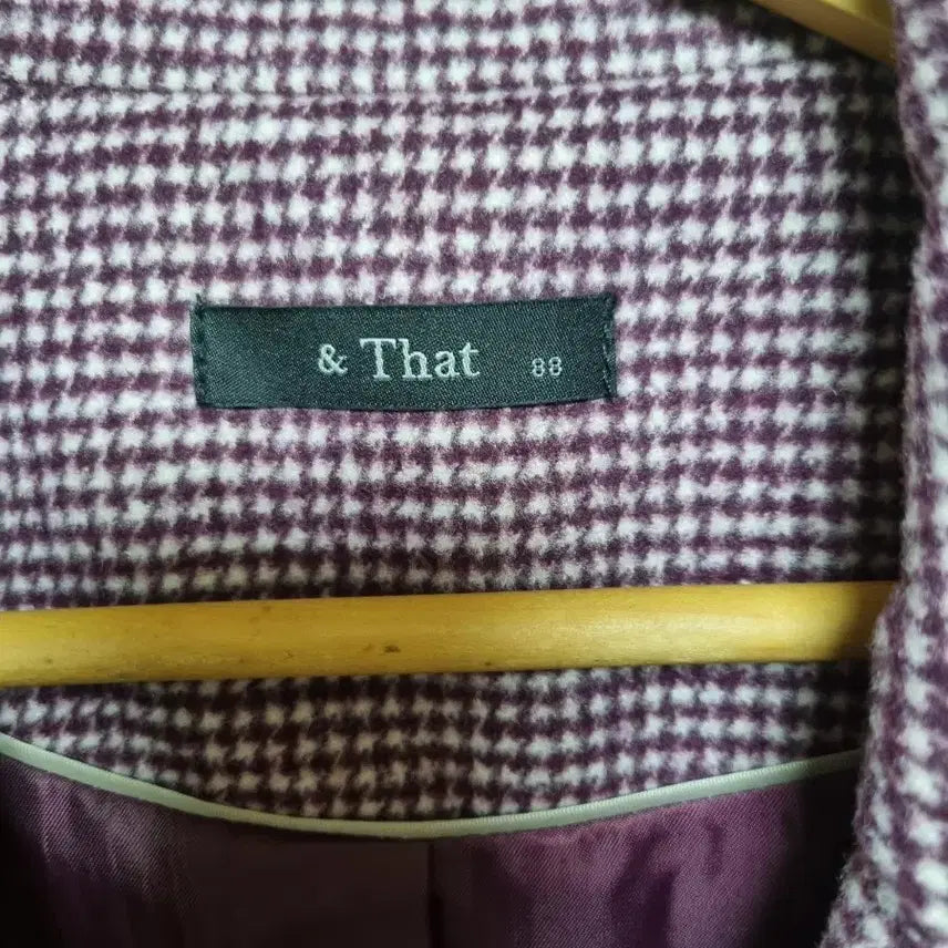 [BUNJANG] ANOTHER THAT Check Double Long Coat - Purple / 앤댓 체크 더블 롱코트 퍼플