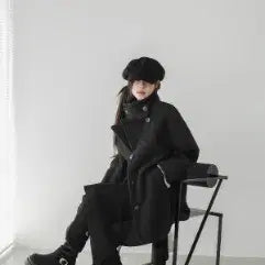 [BUNJANG] Binary One Tezen Boucle Half Coat / 바이너리원 테즌 부클 하프코트