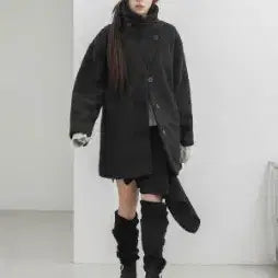 [BUNJANG] Binary One Tezen Boucle Half Coat / 바이너리원 테즌 부클 하프코트