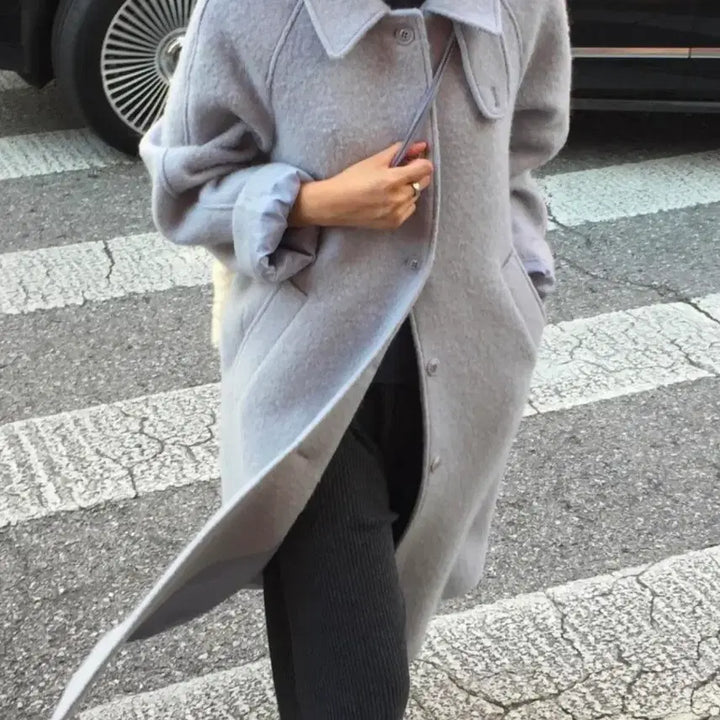 [BUNJANG] Overtake Alpaca Wool Long Coat Set / 오버테이크 알파카 울 롱 코트 가방세트