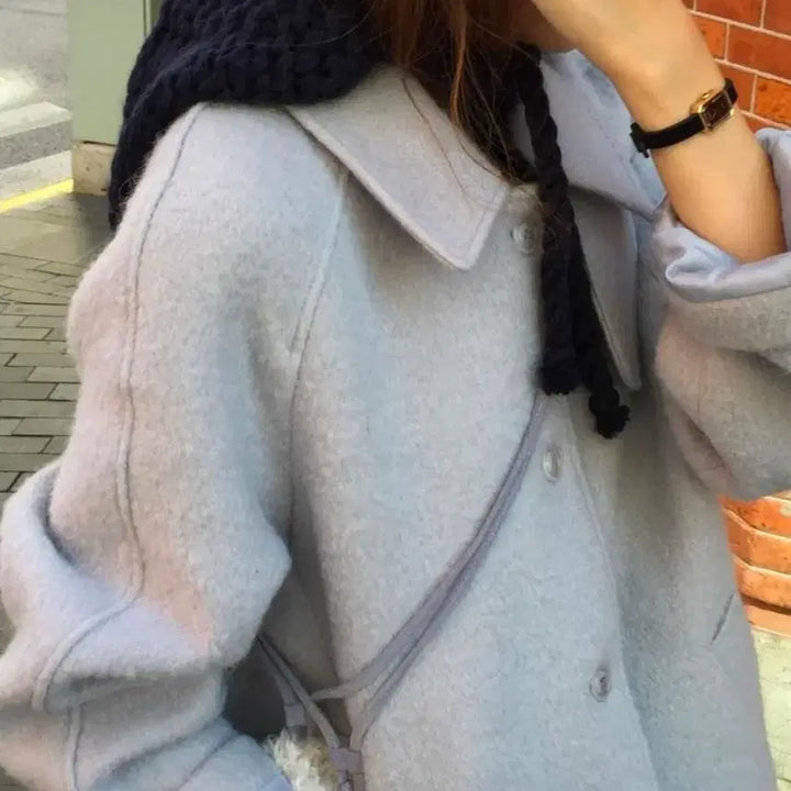 [BUNJANG] Overtake Alpaca Wool Long Coat Set / 오버테이크 알파카 울 롱 코트 가방세트