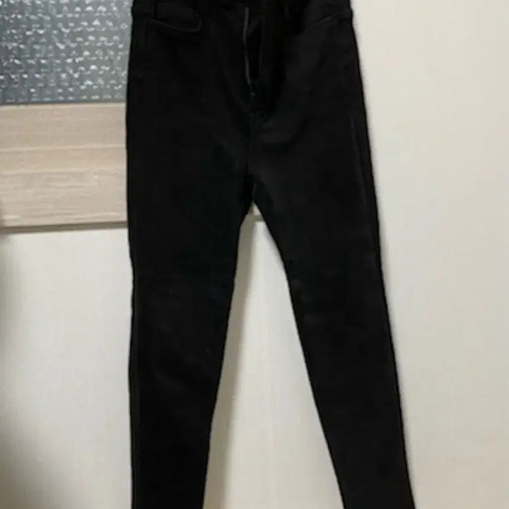 [BUNJANG] Black Fleece Lined Skinny Pants / 블랙 융털 밴딩 스키니