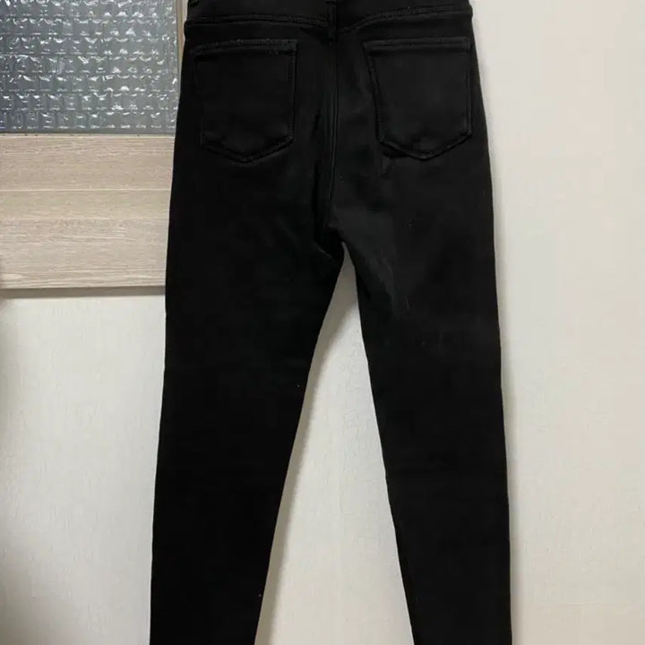 [BUNJANG] Black Fleece Lined Skinny Pants / 블랙 융털 밴딩 스키니