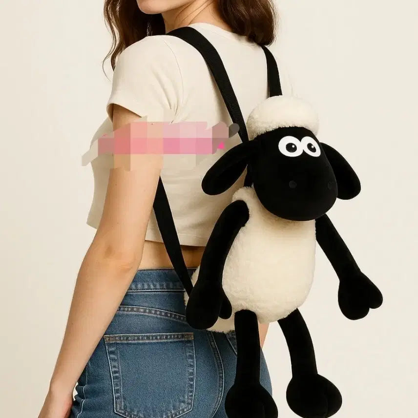 [BUNJANG] Wallace & Gromit Shaun The Sheep Backpack Plush / 월레스와 그로밋 숀더쉽 가방 인형 백팩 양 인형 가방