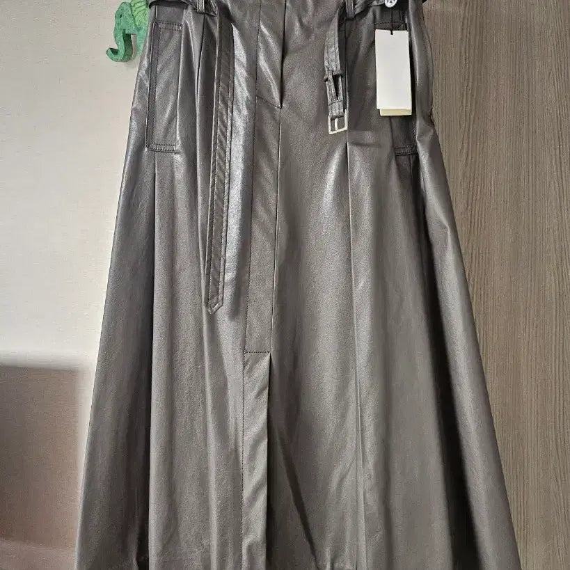 [BUNJANG] DEWL Leather Long Skirt / 듀엘 레더 롱스커트