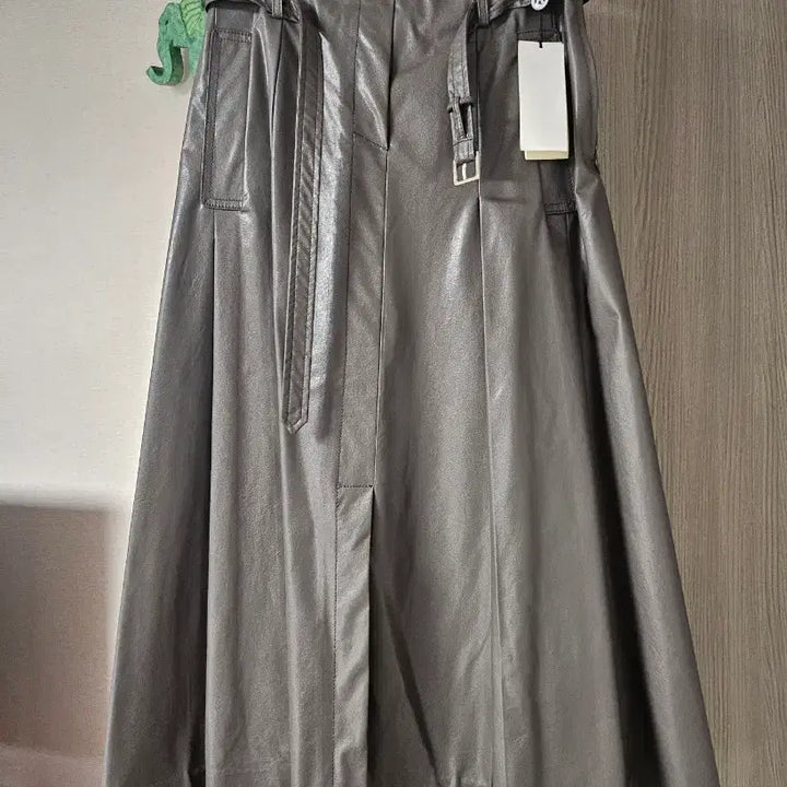 [BUNJANG] DEWL Leather Long Skirt / 듀엘 레더 롱스커트