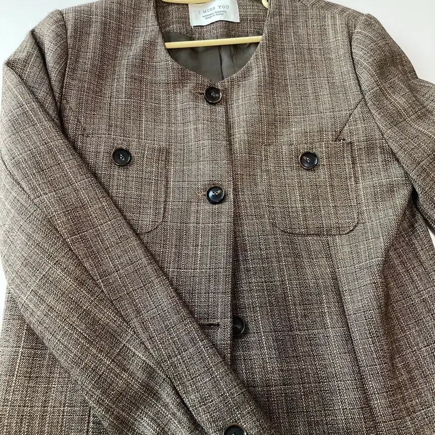 [BUNJANG] Women's Brown Grid Pattern Jacket / 여성 자켓