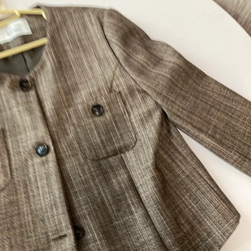 [BUNJANG] Women's Brown Grid Pattern Jacket / 여성 자켓