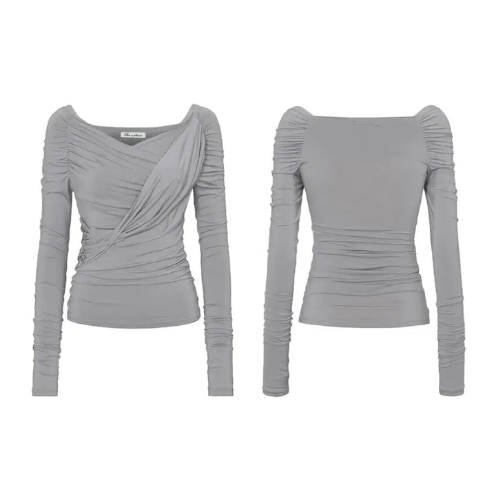 [BUNJANG] Pain or Pleasure Draped Off Shoulder Top - Grey / [새상품]페인오어플레져 DRAPED OFF SHOULDER TOP 그레이