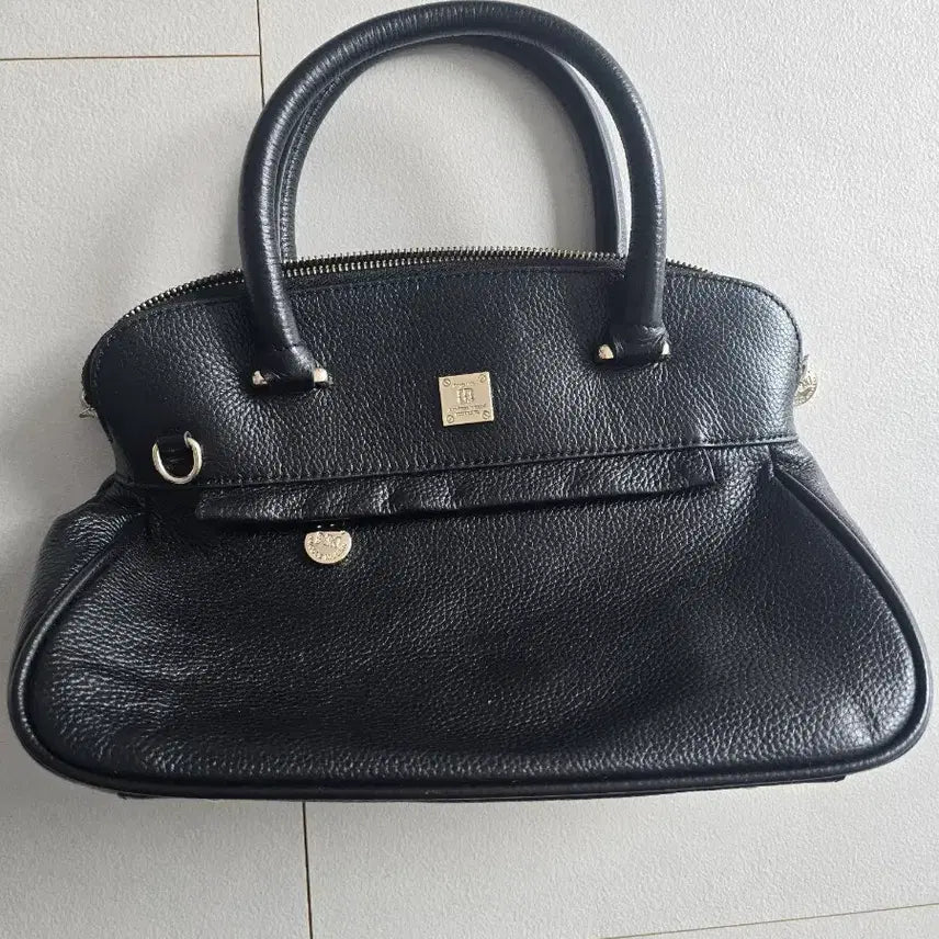 [BUNJANG] Sisley Black Leather Tote Bag / 시슬리 블랙 가죽 토트백