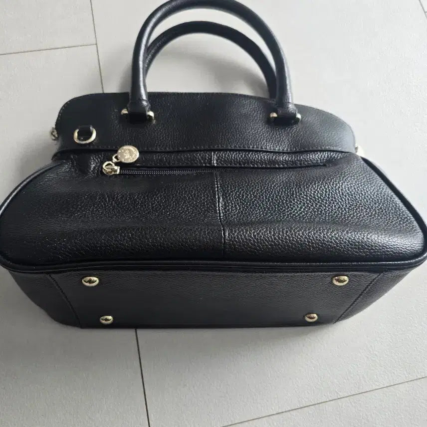 [BUNJANG] Sisley Black Leather Tote Bag / 시슬리 블랙 가죽 토트백