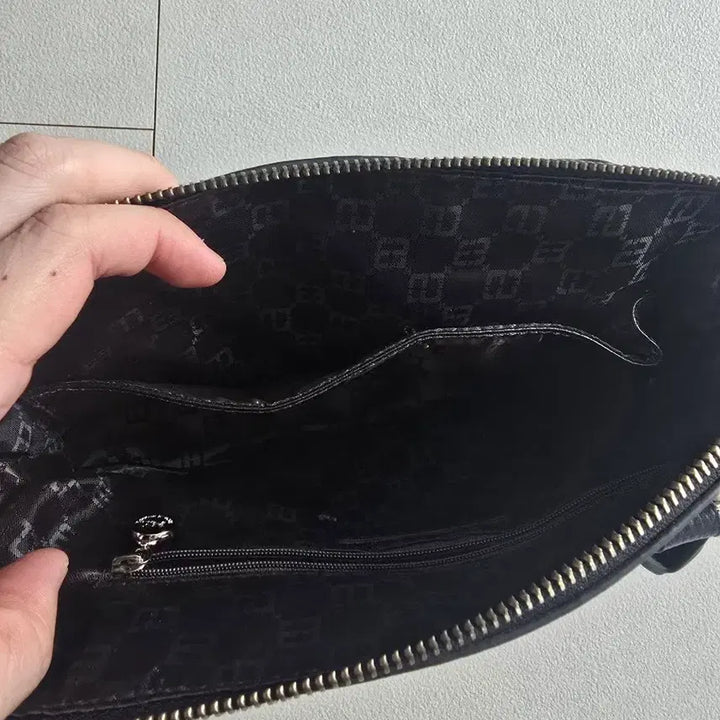 [BUNJANG] Sisley Black Leather Tote Bag / 시슬리 블랙 가죽 토트백