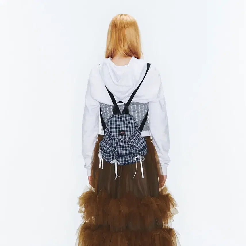 [BUNJANG] Fennec Berry Pocket Backpack Checkered Grey / 페넥 백팩 가방 BERRY POCKET BACKPACK 체크그레이